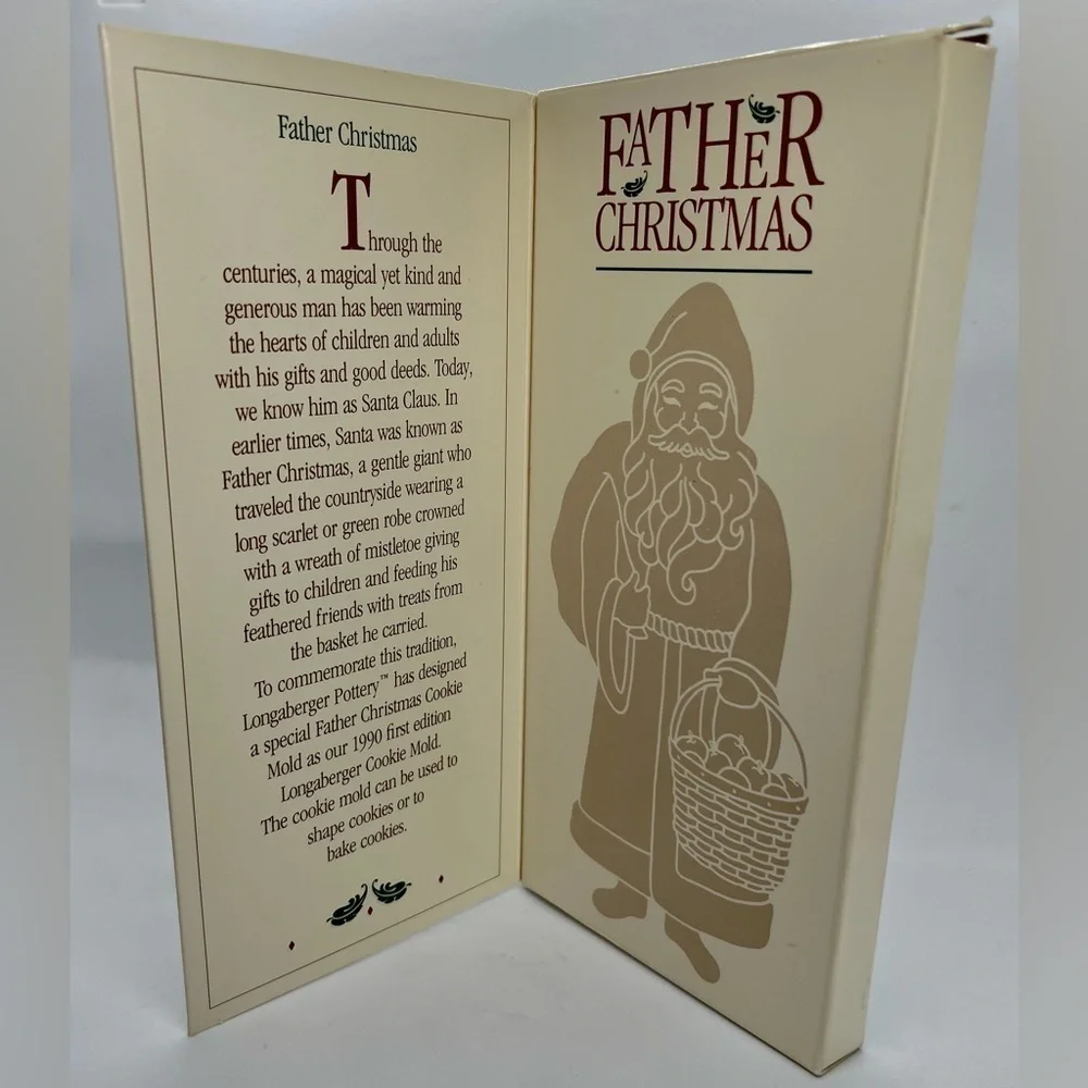Vintage 1990 Large Longaberger Father Christmas Cookie Mold